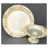 Vintage Wallace Sterling Grande Baroque 4413 Plate & Compote