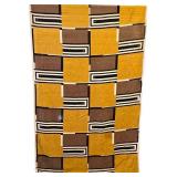 Geometric Textile Wall Hanging - Mustard Yellow, Brown, Black & White