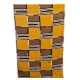 Geometric Textile Wall Hanging - Mustard Yellow, Brown, Black & White