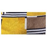 Geometric Textile Wall Hanging - Mustard Yellow, Brown, Black & White