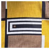 Geometric Textile Wall Hanging - Mustard Yellow, Brown, Black & White