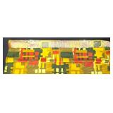 Vintage Home to Home and Draperies Textile Wall Art on Wood Rod - Geometric Tapestry