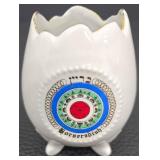 Seder Salt Water Vessel & Horseradish Vessel - White Ceramic Passover Set