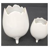 Seder Salt Water Vessel & Horseradish Vessel - White Ceramic Passover Set