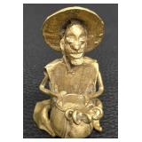 MP - Three Vintage Miniature Brass Musician Figurines Set