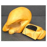 Hand Carved Wood Carving with Hidden Drawer