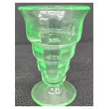 Vintage Uranium Glass Footed Soda Fountain Sundae Glasses