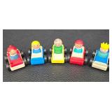 Vintage Fisher-Price Little People Car Lift Playset With 5 Cars, Figures & Phone Booth