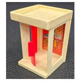 Vintage Fisher-Price Little People Car Lift Playset With 5 Cars, Figures & Phone Booth