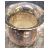 Vintage Sanborns Strad 925 Sterling Silver Plate w Glass Center & Mexico Sterling Plate and 3 Candle Holders