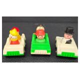Vintage Fisher-Price Little People, Picnic Tables, 5 Chairs, Cars & Figures