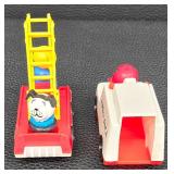Vintage Fisher-Price Little People Service Vehicles & 1976 Kenner Tree Tots Fireman Figure