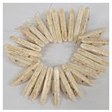 Ivory Howlite Dagger Bead Necklace With Ship Pendant, 17-Inch Silver-Tone Chain