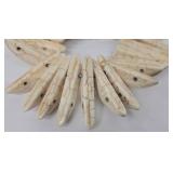 Ivory Howlite Dagger Bead Necklace With Ship Pendant, 17-Inch Silver-Tone Chain