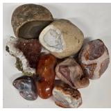 Collection of Agates & Other Stones - Mixed Pebbles With Geodes and Banding