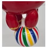 De Carlini Vintage Hand-Blown Glass Circus Elephant Ornament - Italian