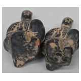 Terracotta Warrior Figures - 4 Vintage Statues, Tallest 4 in, One Hat Chipped