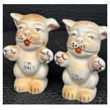 Vintage Ceramic Salt & Pepper Shaker Set - 3 in Tall - Ducks & Cats (6 pcs)