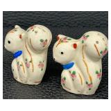 Vintage Ceramic Salt & Pepper Shaker Set - 3 in Tall - Ducks & Cats (6 pcs)