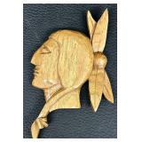 Native American Chief Head Hand Wood Carvings