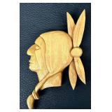 Native American Chief Head Hand Wood Carvings