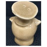 Vintage Mid Century Ceramic Pig Head Salt & Pepper Shakers - 4 in Tall, Missing Stoppers