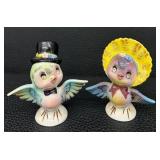 Vintage Lefton Bluebird Anthropomorphic Salt and Pepper Shakers and Vintage Penguin Anthropomorphic Salt and Pepper Shakers