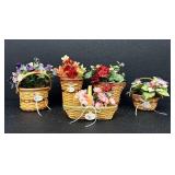 Longaberger May Series Miniature Geranium Basket Set, Longaberger Collectors Club May Series Miniature Sweet Pea Basket & More