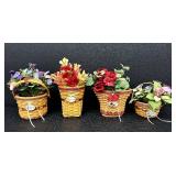 Longaberger May Series Miniature Geranium Basket Set, Longaberger Collectors Club May Series Miniature Sweet Pea Basket & More