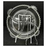 Vintage Candlewick Pattern Four Part Divided Relish Dish and Tongs