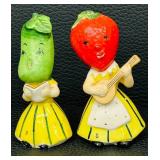 Vintage Napco anthropomorphic Fruit Salt and Pepper Shaker Set