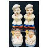 Vintage Ceramic Chef & Baker Figurine Salt and Pepper Shaker Sets