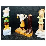 Hand-Carved Wooden Figurines Set includes Rustic Lumberjack Scene