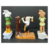 Hand-Carved Wooden Figurines Set includes Rustic Lumberjack Scene