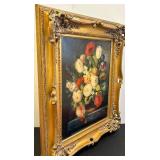 Floral Bouquet Oil Painting - Ornate Gilt Frame