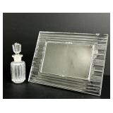 Crystal Frame 7x9 Mirror with Crystal Decanter & Stopper