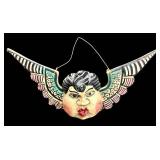 Mexican Folk Art Hand-Carved Wooden Angel