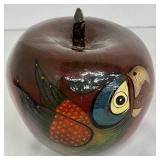Decorative Gourd - Hand-Painted Birds & Frog Motif