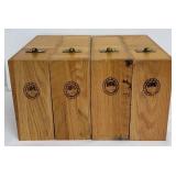 Set of Four Levenger Wood Desk Organizers / Magazine Holders