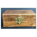 Wooden Box and Fly Box including Assortment Fishing Flies