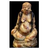 Soapstone Buddha Figurine & Fossil Fish Slab