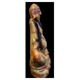 Soapstone Buddha Figurine & Fossil Fish Slab
