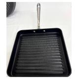All-Clad 11-In Round Grill Pan, 19.5 x 11 In Square Grill Pan & Wire Fry Basket - 3-Piece Set