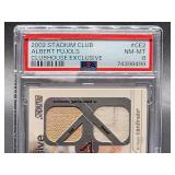 2002 Topps Stadium Club Albert Pujols Game Used Jersey/Bat Baseball Card #CE2 PSA 8