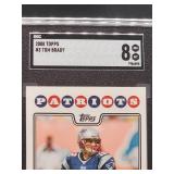 2008 Topps Tom Brady Football Card #3 SGC 8