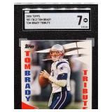 2008 Topps Tom Brady Tribute Football Card #TBT-TB13 SGC 7