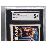 1992-93 Topps Johnson/Jordan/Rodman Beam Team Basketball Card #3 SGC 5