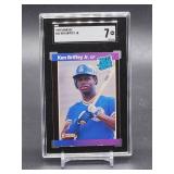 1989 Donruss Ken Griffey Jr Rookie Baseball Card #33 SGC 7