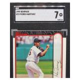 1999 Bowman Pedro Martinez Baseball Card #19 SGC 7