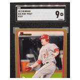 2012 Bowman Gold Mike Trout Baseball Card #34 SGC 9